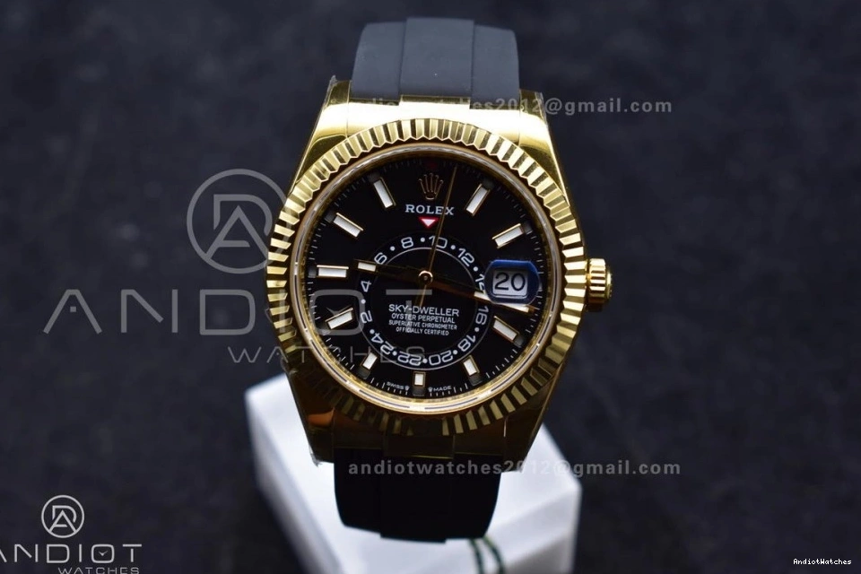 Edition Strap Black Durable 1098 (Gain Weight) YG Oysterflex Sky-Dweller Best 336238 on A23J ZF 1:1 Dial 0101